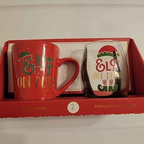 Other - NIB Christmas Mug & Wine Glass Set